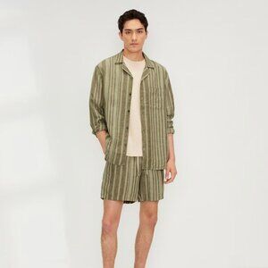 NWT Everlane - The Relaxed Linen Long-Sleeve Shirt - Seagrass / Kalamata